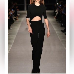 Brandon Maxwell Crescent Moon Crepe Top In Black Size 10